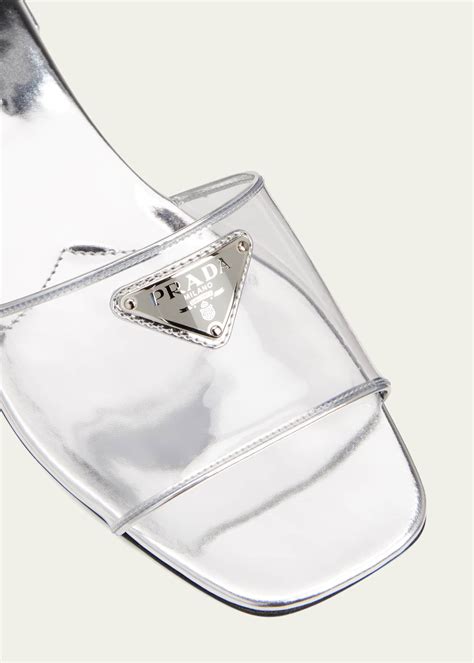 Prada Ciabatte Clear Flat Sandals .